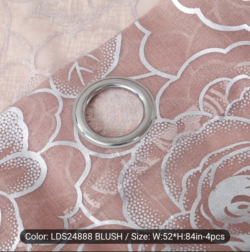 Blush Floral Sheer Curtains